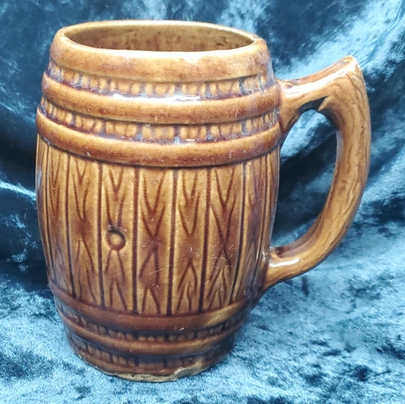 Vintage Root Beer Wood Barrel Ceramic Coffee Mug Brown - Picture 1 of 6